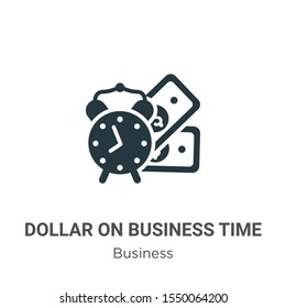 Dollar on business time vector icon on white background. Flat vector dollar on business time icon symbol sign from modern business collection for mobile concept and web apps design.