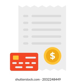 Dollar on folded paper, concept of payment slip icon