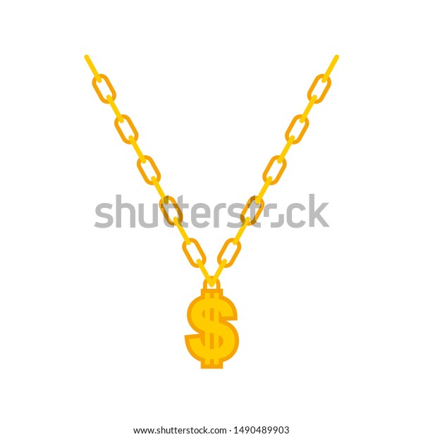 金鎖のドル ラッパーのネックレス ベクターイラスト のベクター画像素材 ロイヤリティフリー
