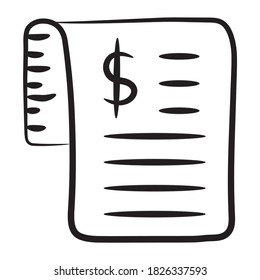 Dólar en papel, vector de moda de la factura en estilo editable 
