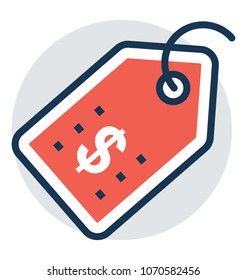 Dollar on price tag vector icon 
