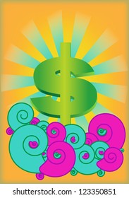 Dollar on wave