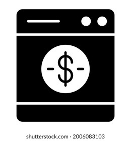 Dollar on web page showing concept of banking website
