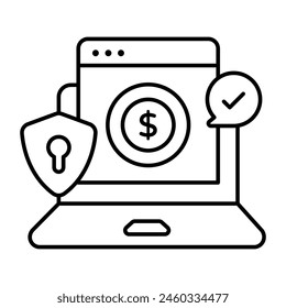 Dólar en la página web, concepto de dinero en línea icono