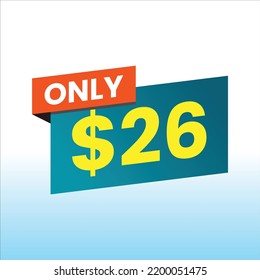 $ Dollar Only Coupon Sign or Discount Voucher Money Saving Label Label, Stamp Vector Illustration with fantastic font on blue white gradient background, dollar discount voucher for your business