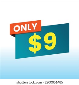 $ Dollar Only Coupon Sign or Discount Voucher Money Saving Label Label, Stamp Vector Illustration with fantastic font on blue white gradient background, dollar discount voucher for your business