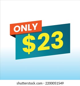 Etiqueta de etiqueta de ahorro de dinero de cupón de $ Dollar Only Coupon o descuento de cupón, Ilustración de vectores de sello con una fuente fantástica sobre fondo de gradiente blanco azul, vale de descuento de dólar para su negocio