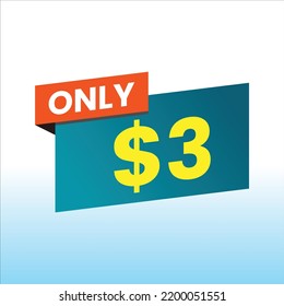 $ Dollar Only Coupon Sign or Discount Voucher Money Saving Label Label, Stamp Vector Illustration with fantastic font on blue white gradient background, dollar discount voucher for your business