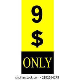 Cartel de cupón de $ Dólar Solo Cartón de cupón o Etiqueta de descuento de ahorro de dinero Etiqueta de vectores de sellado Ilustración con tipo de letra fantástico sobre fondo amarillo