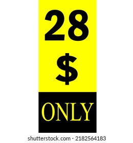 Cartel de cupón de $ Dólar Solo Cartón de cupón o Etiqueta de descuento de ahorro de dinero Etiqueta de vectores de sellado Ilustración con tipo de letra fantástico sobre fondo amarillo