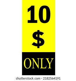 Cartel de cupón de $ Dólar Solo Cartón de cupón o Etiqueta de descuento de ahorro de dinero Etiqueta de vectores de sellado Ilustración con tipo de letra fantástico sobre fondo amarillo
