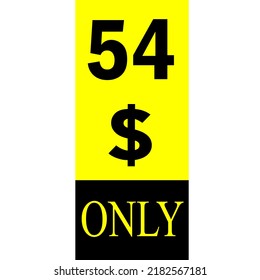 $ Dollar-Nur Coupon-Zeichen oder Etikett oder Rabatt-Gutschein Geld sparend Etikett, Stempel Vektorgrafik mit fantastischer Schriftart auf gelbem Hintergrund