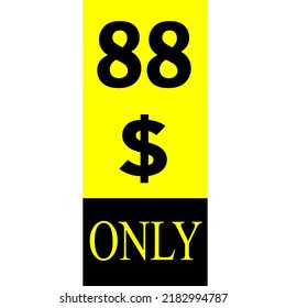Cartel de cupón de $ Dólar Solo Cartón de cupón o Etiqueta de descuento de ahorro de dinero Etiqueta de vectores de sellado Ilustración con tipo de letra fantástico sobre fondo amarillo