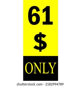 Cartel de cupón de $ Dólar Solo Cartón de cupón o Etiqueta de descuento de ahorro de dinero Etiqueta de vectores de sellado Ilustración con tipo de letra fantástico sobre fondo amarillo