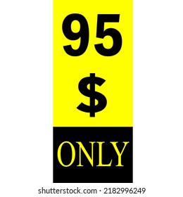 $ Dollar Only Coupon sign or Label or discount voucher Money Saving label, stamp Vector Illustration with fantastic font on yellow background
