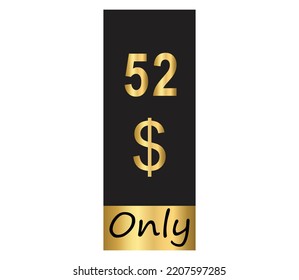 Cartel de cupón de $ Dólar Solo Cartón de cupón o Etiqueta de descuento de ahorro de dinero Etiqueta de vectores de sellado Ilustración con fantástico tipo de letra dorado sobre fondo negro