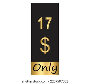 Cartel de cupón de $ Dólar Solo Cartón de cupón o Etiqueta de descuento de ahorro de dinero Etiqueta de vectores de sellado Ilustración con fantástico tipo de letra dorado sobre fondo negro