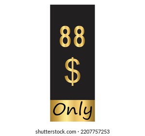 Cartel de cupón de $ Dólar Solo Cartón de cupón o Etiqueta de descuento de ahorro de dinero Etiqueta de vectores de sellado Ilustración con fantástico tipo de letra dorado sobre fondo negro