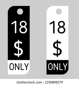 Cartel de cupón de $ Dólar Solo Cartón de cupón o Etiqueta de descuento de ahorro de dinero, sello Vector Ilustración con negro blanco o negro