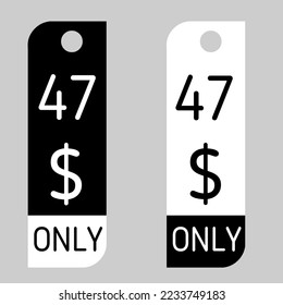 Cartel de cupón de $ Dólar Solo Cartón de cupón o Etiqueta de descuento de ahorro de dinero, sello Vector Ilustración con negro blanco o negro