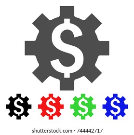 Dollar Options icon. Vector illustration style is a flat iconic dollar options symbol with black, red, green, blue color variants. Designed for web and software interfaces.