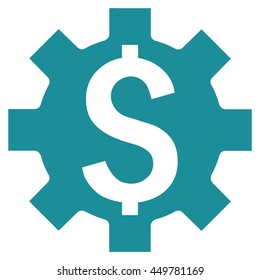 Dollar Options vector icon. Style is flat symbol, soft blue color, white background.