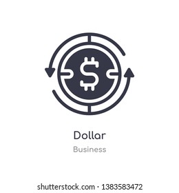 dollar outline icon. isolated line vector illustration from business collection. editable thin stroke dollar icon on white background
