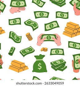 Patrón de contorno de dólar. Concepto de negocio. Ilustración vectorial.