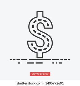 Dollar outlined modern business icon