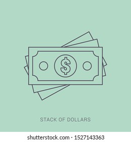 Dollar pack icon, on green background
