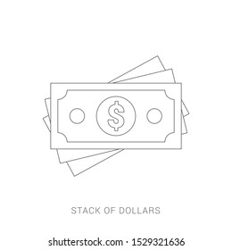 Dollar pack icon, on white background
