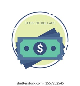 Dollar pack icon, on white background