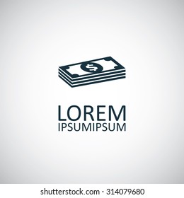 dollar pack icon, on white background
