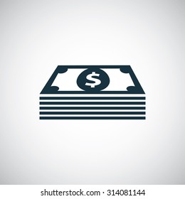 dollar pack icon, on white background
