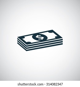 dollar pack icon, on white background