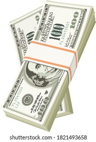 Dollar pack vector illustration on white background