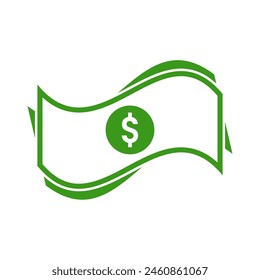 Dollar paper banknote. U.S currency money symbols. Vector dollar money sign.