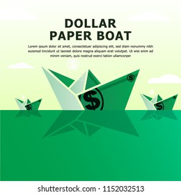 Dollar Paper Boat Vector Money Illustrations