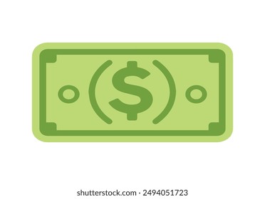 Dollar paper icon black and green color. banking cost marketing earn design.