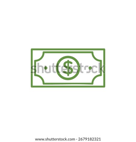 Dollar Paper Money Icon Vector