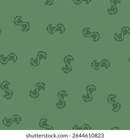 Dollar pattern background. Dollar Doodle seamless pattern background. US dollar pattern background. Seamless pattern of the symbols of dollar currency background.
