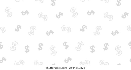Dollar pattern background. Dollar Doodle seamless pattern background. US dollar pattern background. Seamless pattern of the symbols of dollar currency background.