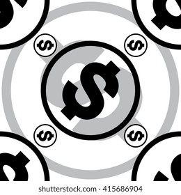 dollar pattern black modern monochrome trendy seamless simple for web fabric