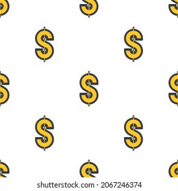 Dollar pattern seamless background texture repeat wallpaper geometric vector