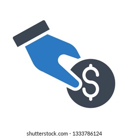 dollar pay glyph double color icon
