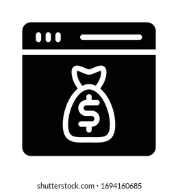 dollar pay vector glyph color icon 