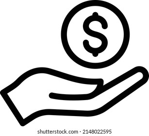 dólar de pago Ilustración vectorial en un fondo transparente.Símbolos de calidad premium.Icono de vector de línea delgada para el concepto y el diseño gráfico.