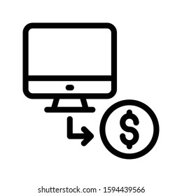 dollar pay vector thin line icon 