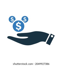 Dólar, Pago, icono de finanzas. Diseño vectorial simple.
