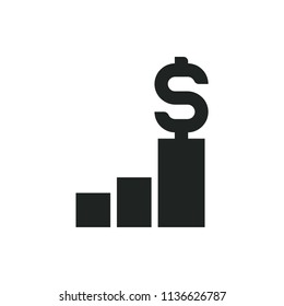 dollar pedestal vector icon
